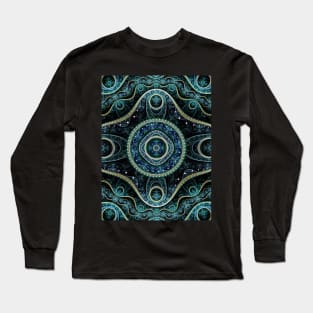 Mystical Grand Royal Julian Fractal Mandala Art Long Sleeve T-Shirt